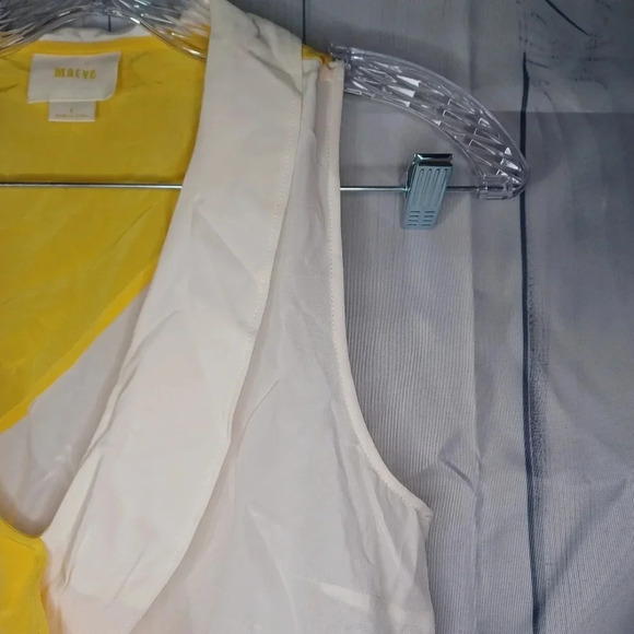 Maeve by Anthropologie 100% silk White And Yellow sleeveless shirt - Picture 5 of 8